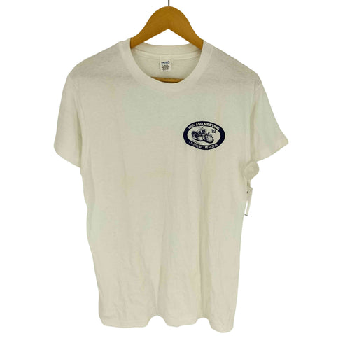 ヘインズ Hanes 90S USA製 シングルステッチ バイク プリント クルーネック S/S Tシャツ メンズ import:L