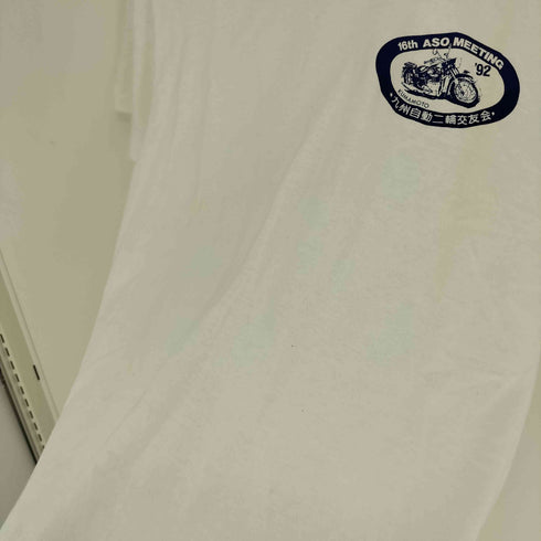 ヘインズ Hanes 90S USA製 シングルステッチ バイク プリント クルーネック S/S Tシャツ メンズ import:L
