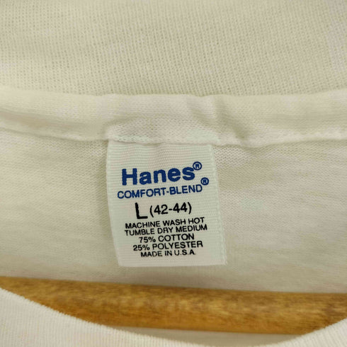 ヘインズ Hanes 90S USA製 シングルステッチ バイク プリント クルーネック S/S Tシャツ メンズ import:L