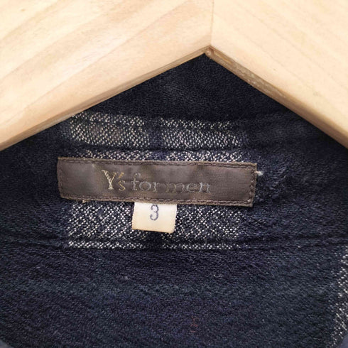 ワイズフォーメン Ys for men 00S 茶タグ ブラックウォッチ L/S チェック シャツ メンズ JPN:3