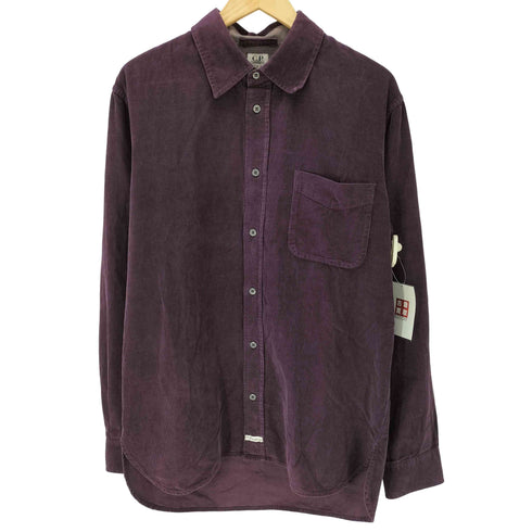 シーピーカンパニー C.P.COMPANY 00S イタリア製 ガーメントダイ 裏地チェック 細畝 L/S コーデュロイ シャツ ラウンドカット メンズ 4