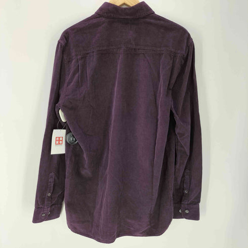 シーピーカンパニー C.P.COMPANY 00S イタリア製 ガーメントダイ 裏地チェック 細畝 L/S コーデュロイ シャツ ラウンドカット メンズ 4