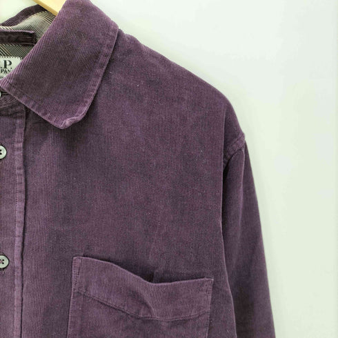シーピーカンパニー C.P.COMPANY 00S イタリア製 ガーメントダイ 裏地チェック 細畝 L/S コーデュロイ シャツ ラウンドカット メンズ 4