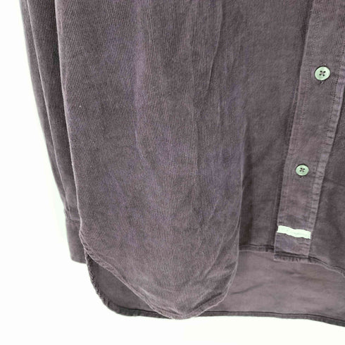 シーピーカンパニー C.P.COMPANY 00S イタリア製 ガーメントダイ 裏地チェック 細畝 L/S コーデュロイ シャツ ラウンドカット メンズ 4