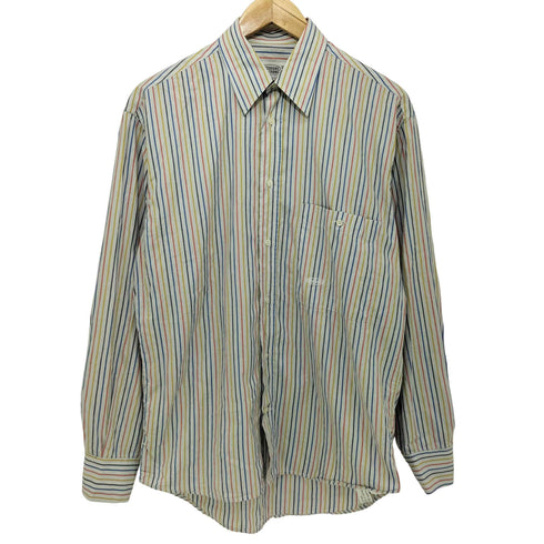 ミッソーニ ウオモ MISSONI UOMO イタリア製 ロゴ刺繍 マルチストライプ L/S シャツ メンズ 37/14 1/2