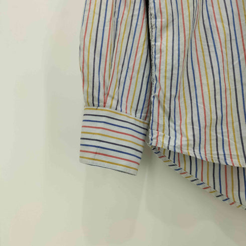 ミッソーニ ウオモ MISSONI UOMO イタリア製 ロゴ刺繍 マルチストライプ L/S シャツ メンズ 37/14 1/2