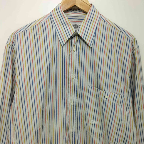 ミッソーニ ウオモ MISSONI UOMO イタリア製 ロゴ刺繍 マルチストライプ L/S シャツ メンズ 37/14 1/2