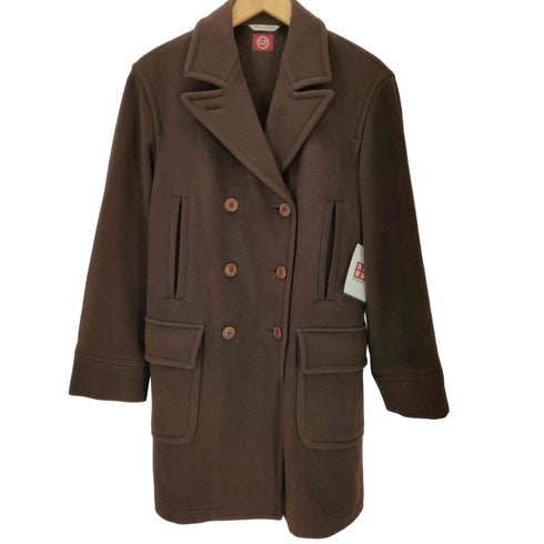 シーピーカンパニー C.P.COMPANY 90S 95AW 赤タグ イタリア製 Romeo Gigli ロメオ・ジリ期 ウッドボタン ウール ナイロン Pコート レディース EUR:42
