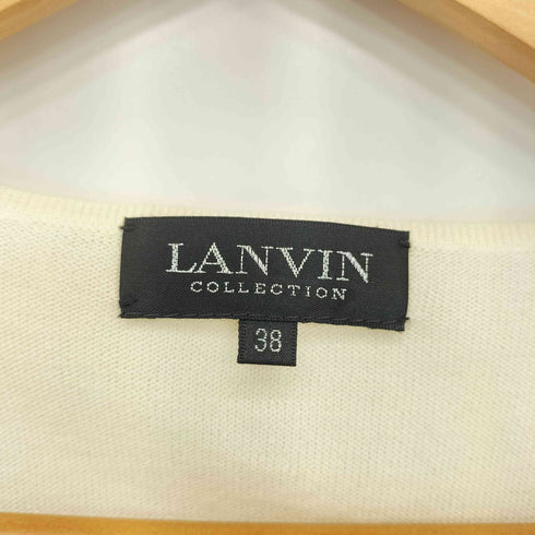 ランバンコレクション LANVIN COLLECTION 00s ライカ期 フラワーデザイン シルク混 Vネック 半袖ニットソー レディース 38