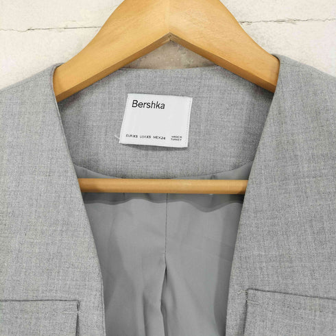ベルシュカ BERSHKA ショート丈 ノーカラージャケット レディース import:XS