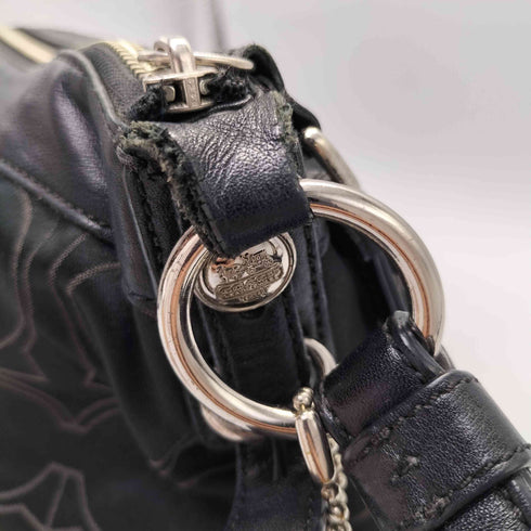 コーチ COACH レザー 切替 馬車 チャーム付き シグネチャー ショルダー バッグ レディース