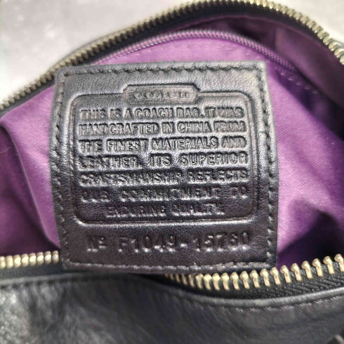 コーチ COACH レザー 切替 馬車 チャーム付き シグネチャー ショルダー バッグ レディース