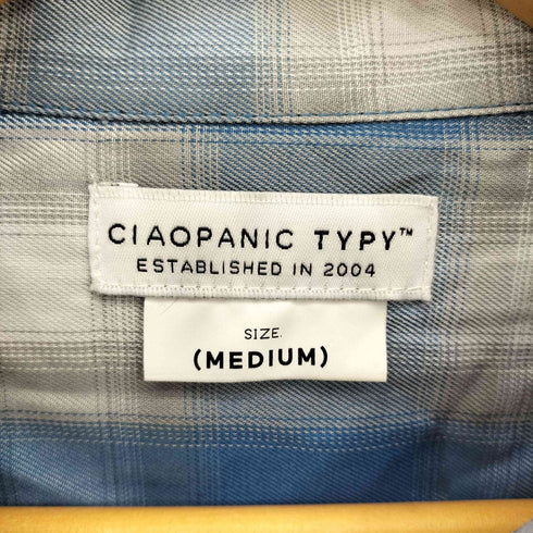 チャオパニックティピー CIAOPANIC TYPY オンブレチェックオーバーサイズレギュラーカラーシャツ メンズ M