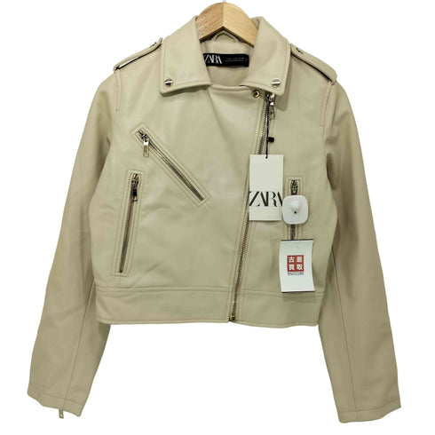 ザラ ZARA フェイクレザー ダブル ライダース ジャケット レディース S