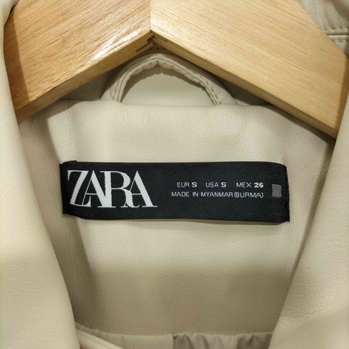 ザラ ZARA フェイクレザー ダブル ライダース ジャケット レディース S