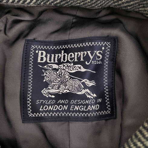 バーバリーズ BURBERRYS 70S 英国製 アルパカ混 ウール 比翼 ステンカラーコート メンズ