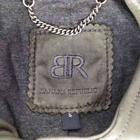 バナナリパブリック BANANA REPUBLIC ミリタリーディティール レザージップブルゾン レディース S