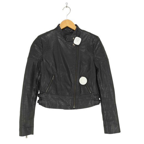 バナナリパブリック BANANA REPUBLIC レザーダブルライダースジャケット レディース XS