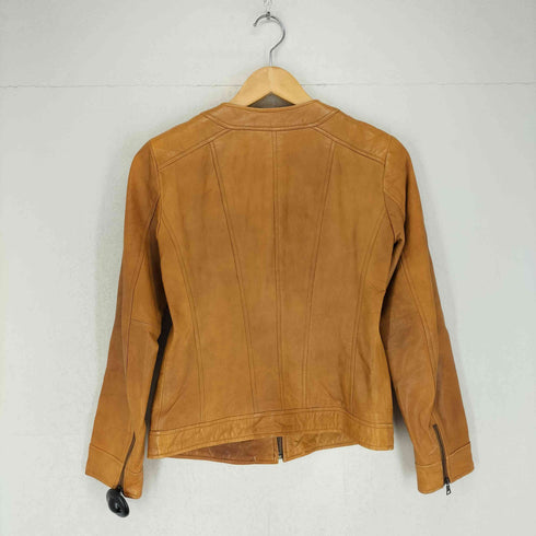 バナナリパブリック BANANA REPUBLIC ノーカラーレザージップブルゾン レディース XS