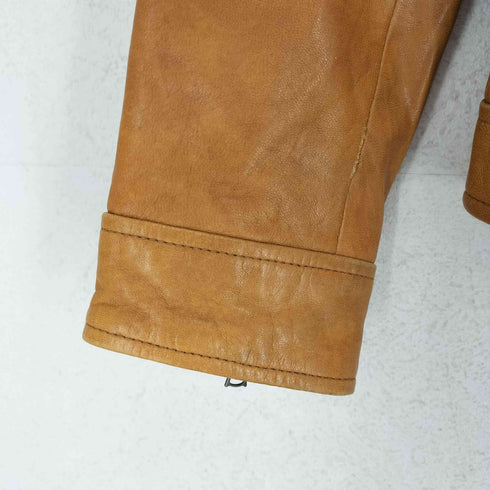 バナナリパブリック BANANA REPUBLIC ノーカラーレザージップブルゾン レディース XS
