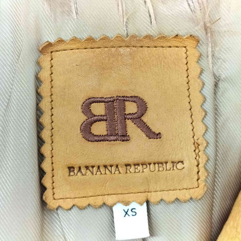 バナナリパブリック BANANA REPUBLIC ノーカラーレザージップブルゾン レディース XS