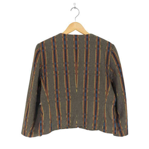 FLASH INSIEME 総柄ウールジャケット MADE IN JAPAN レディース 36