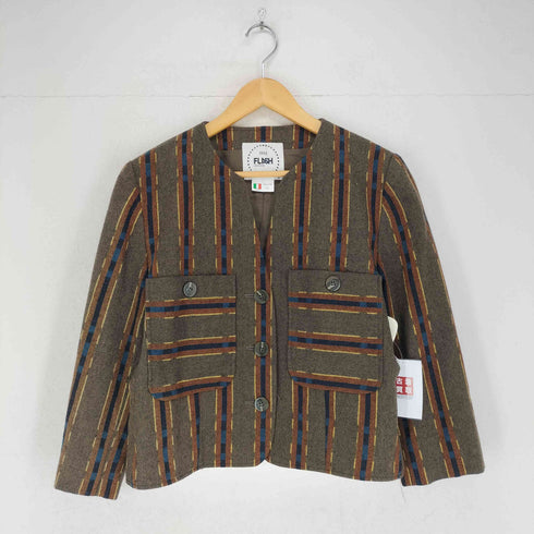 FLASH INSIEME 総柄ウールジャケット MADE IN JAPAN レディース 36