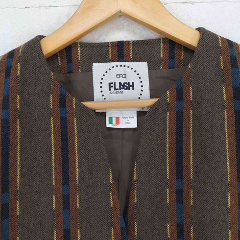 FLASH INSIEME 総柄ウールジャケット MADE IN JAPAN レディース 36