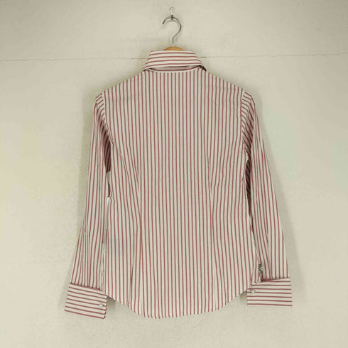 バーバリーロンドン BURBERRY LONDON MADE IN ITALY カフスボタン 比翼ストライプシャツ レディース S