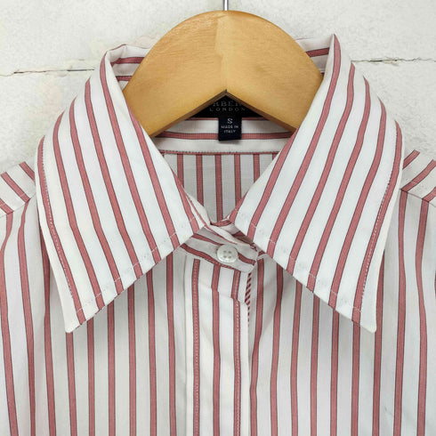 バーバリーロンドン BURBERRY LONDON MADE IN ITALY カフスボタン 比翼ストライプシャツ レディース S