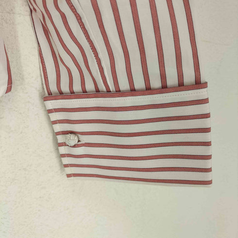 バーバリーロンドン BURBERRY LONDON MADE IN ITALY カフスボタン 比翼ストライプシャツ レディース S