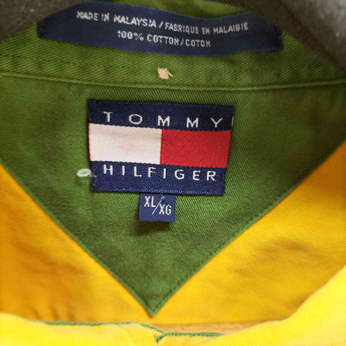 トミーヒルフィガー TOMMY HILFIGER 刺繍ロゴ ボタンダウン 半袖シャツ メンズ import:XL