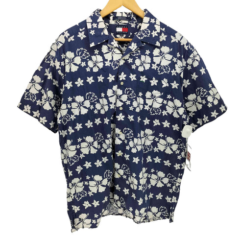 トミーヒルフィガー TOMMY HILFIGER ハイビスカス オープンカラー アロハシャツ ボックスシルエット メンズ import:M