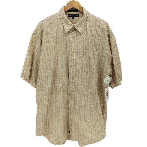 トミーヒルフィガー TOMMY HILFIGER ボーダーパターン レギュラーカラーシャツ S/S メンズ import:XL