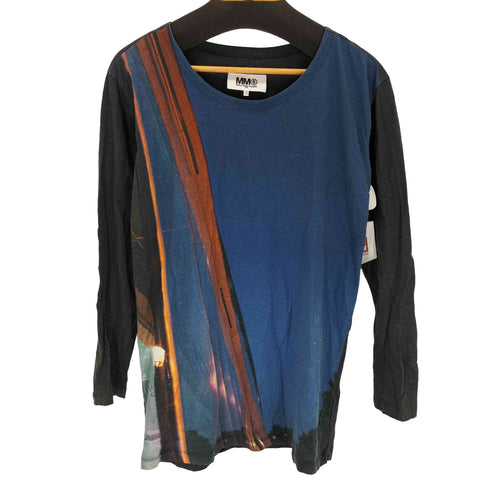 エムエムシックスメゾンマルジェラ MM6 Maison Margiela 14AW 転写プリントワンピース レディース M