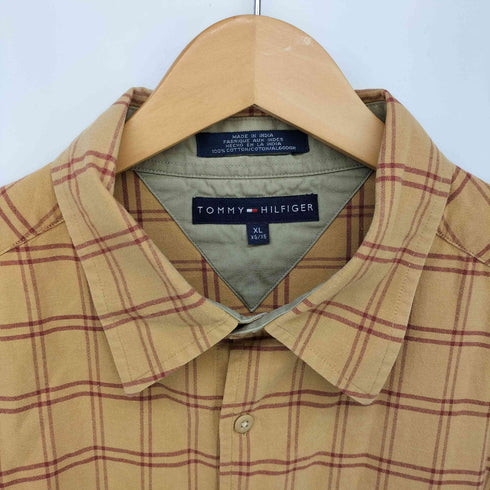 トミーヒルフィガー TOMMY HILFIGER チェック レギュラーカラーシャツ S/S メンズ import:XL