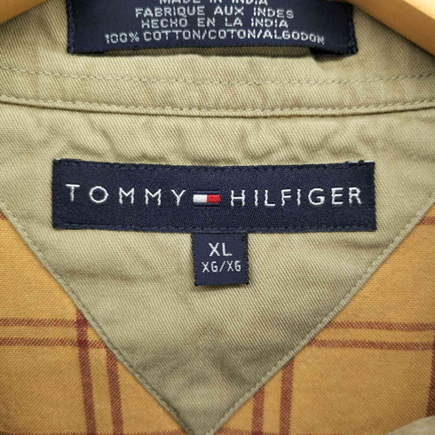 トミーヒルフィガー TOMMY HILFIGER チェック レギュラーカラーシャツ S/S メンズ import:XL