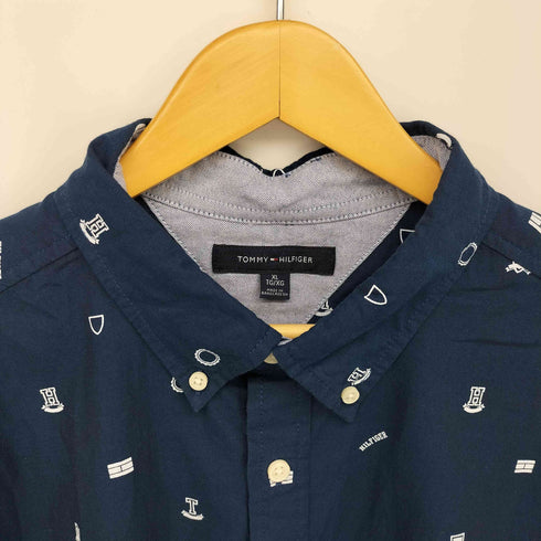 トミーヒルフィガー TOMMY HILFIGER 総柄 S/S レギュラーカラーシャツ メンズ import:XL