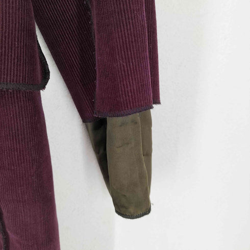 JEANCORONNA サテンレイヤード コーデュロイダブルコート MADE IN FRANCE import メンズ M
