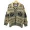 COLONIST 総柄 カウチン ニット ジャケット PURE WOOL メンズ import:M