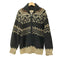 ジム gim 総柄 ジップアップ カウチン ニット ジャケット メンズ import:L