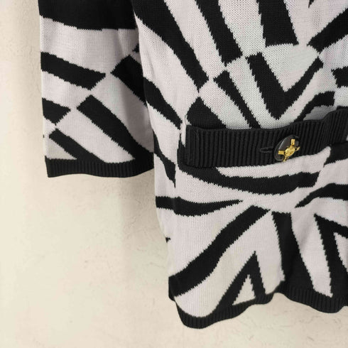 Louis Feraud 総柄 アニマル刺繍 コットン ニット カーディガン レディース 9