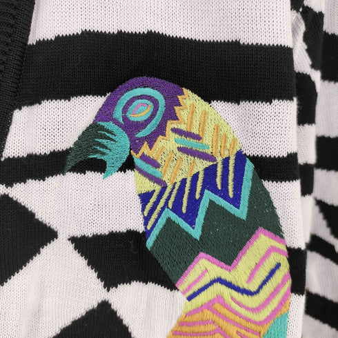 Louis Feraud 総柄 アニマル刺繍 コットン ニット カーディガン レディース 9