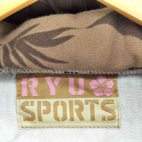 RYU SPORTS ボタニカル柄 ミリタリープルオーバースモック メタルボタン メンズ M