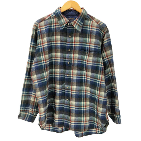 ペンドルトン PENDLETON USA製 70S VIRGIN WOOL バージン ウール チェック フランネル シャツ メンズ import:XL