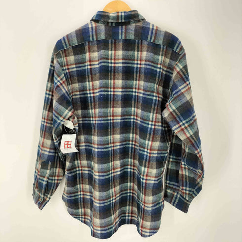 ペンドルトン PENDLETON USA製 70S VIRGIN WOOL バージン ウール チェック フランネル シャツ メンズ import:XL