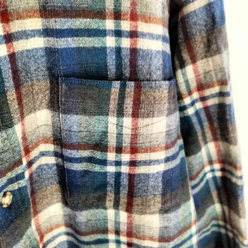 ペンドルトン PENDLETON USA製 70S VIRGIN WOOL バージン ウール チェック フランネル シャツ メンズ import:XL