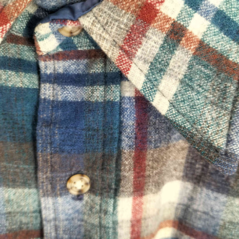 ペンドルトン PENDLETON USA製 70S VIRGIN WOOL バージン ウール チェック フランネル シャツ メンズ import:XL