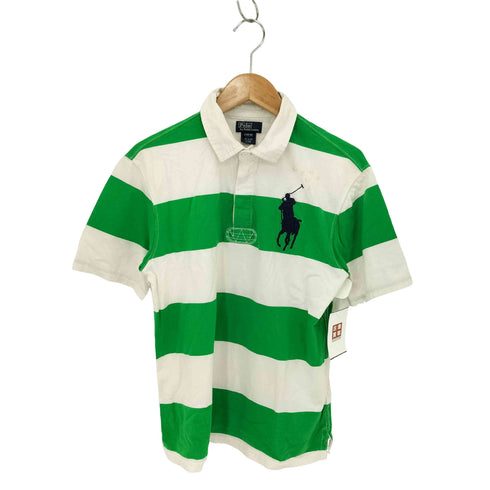 ポロバイラルフローレン Polo by RALPH LAUREN 00s デカポニー刺繍 ボーダー柄 半袖ポロシャツ Y2K メンズ L