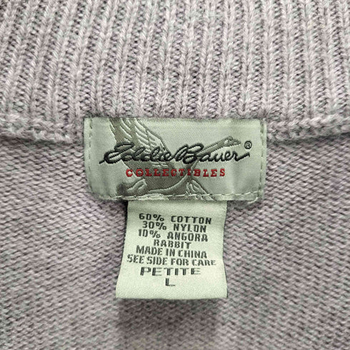 エディーバウアー Eddie Bauer アンゴラ混 総柄ハーフジップニット レディース JPN:L